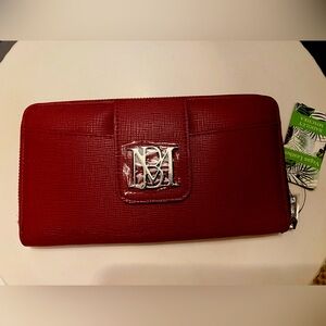 Burgundy Vegan leather Wallet,zipper open & hold a lot of cards !!!So pretty!